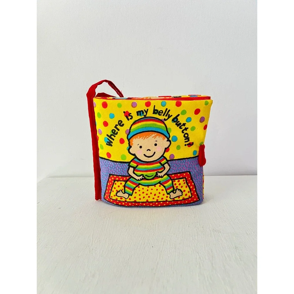 JellyCat Soft Cloth Book Yellow‎ Where Is My Belly Button Sensory Toy